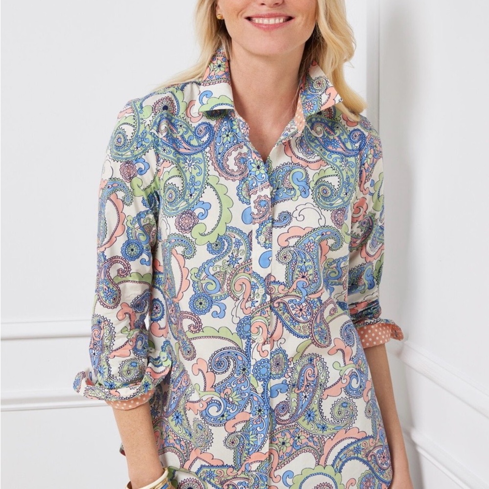 Talbots Multicolor Paisley Button Down Shirt